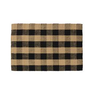 Door Mats: Buffalo Check Jute Doormat 60x90cm