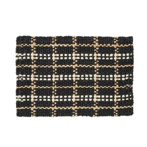 Door Mats: Panama Check Jute Doormat 60x90cm