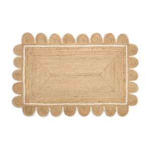 Floor Rugs: Granada Scalloped Jute Rug 150x240cm