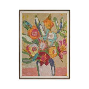 Prints Paintings: Sunburst Bouquet Framed Textured Print 100x135cm