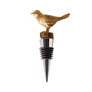 Brass Songbird Bottle Stopper