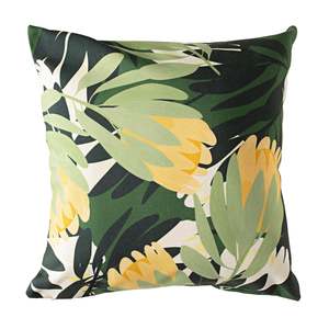Indoor Cushions: Aruba Outdoor Indoor Yellow Flower Cushion 50x50cm