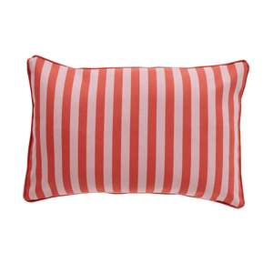 Aruba Solid and Striped Outdoor Cushion Blush Pink 35x55cm