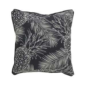Outdoor Cushions: Aruba Achromatic Pineapples Outdoor Cushion 45x45cm