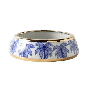 Celadon Sapphire Palm Pet Bowl 23cm