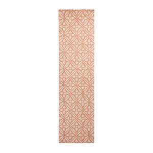 Casablanca Tile Hand Tufted Wool Blend Blush Runner 80x300cm