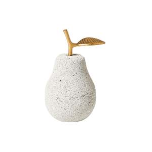 Statues: Naxian Pear With Brass Leaf 10.5x8.5x15cm