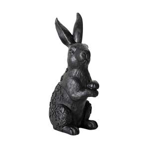 Statues: Black Rabbit Statue 31x15x13cm