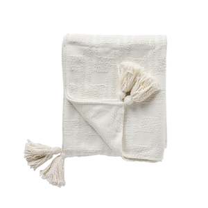 Blankets Throws: Tahlia Textured Throw Vanilla 130x170cmcm