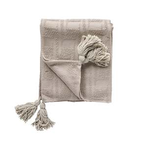 Blankets Throws: Tahlia Textured Throw Grey 130x170cmcm