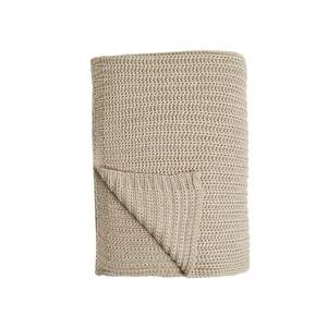 Blankets Throws: Marley Rib Knitted Blanket Stone 200X150cm