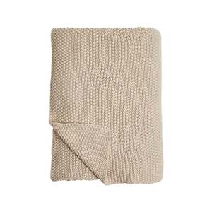 Blankets Throws: Marley Purl Knitted Throw Sand 150X125cm