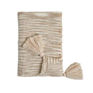 Blankets Throws: Talbot Space Dye Throw Natural 130x170cm