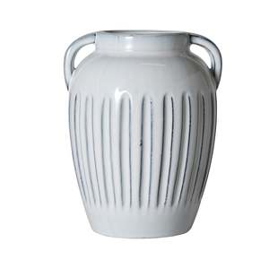 Salerno Ribbed Amphora Ceramic Vase