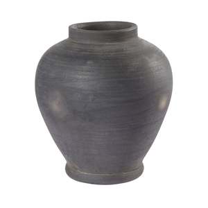 Vases: Eros Terracotta Black Pot Small 23x21.5x21.5cm