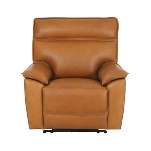 Leather Sofas: Dillon 1 Seater Leather Recliner Dakota Light Chestnut