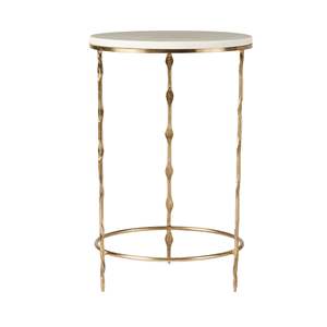 Side Tables: Iron Round Side Table With Marble Top 60cm