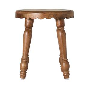 Sati Scalloped Wooden Side Table 41cm