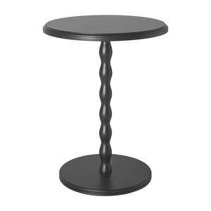 Side Tables: Orla Bobbin Pedestal Side Table Black