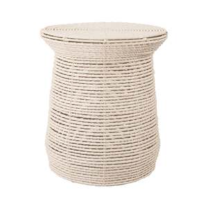 Side Tables: Solana Woven Side Table White Wash