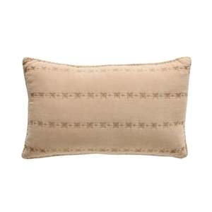 Poppy Soft Washed Voile Quilted Cushion Soft Clay 35x55cm