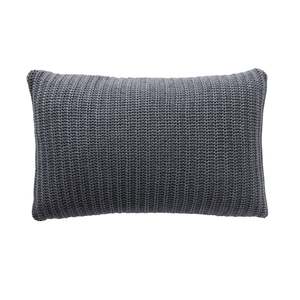 Marley Rib Knitted Cushion Charcoal 55X35cm