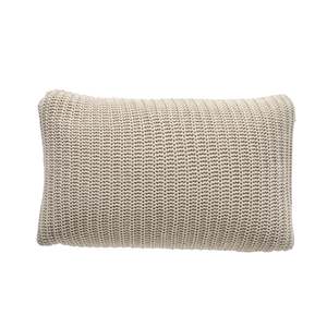 Marley Rib Knitted Cushion Stone 55X35cm