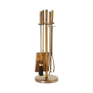 Fire Accessories: Perry Fire Set Brass Antique 61x20cm