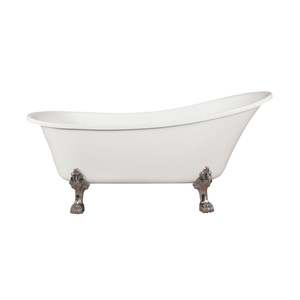 Baths: Alto White Bath 1520mm with Chrome Feet Package