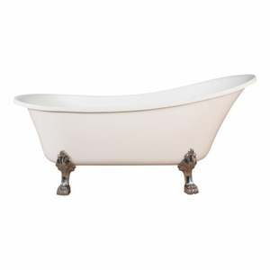 Baths: Alto White Bath 1700mm with Chrome Feet Package