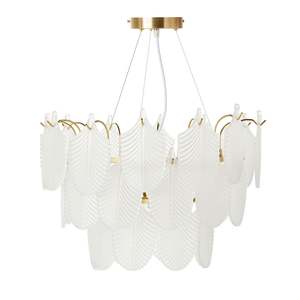 Greta Glass Leaf 7 Light Chandelier 21x50cm