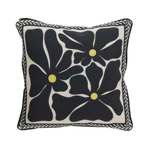 Outdoor Cushions: Aruba Achromatic Bouquet Outdoor Cushion 45x45cm