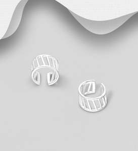 Cuffs: Bar Cuff Earrings in Sterling Silver