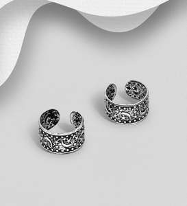 Cuffs: Star and Moon Cuff Earrings in Sterling Silver