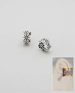 Cuffs: Daisy Cuff Earrings in Sterling Silver