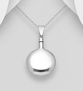 Cremation Keepsakes: Circle Cremation Keepsake in Sterling Silver