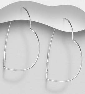 Earrings: Heart Loop Sterling Silver Earrings