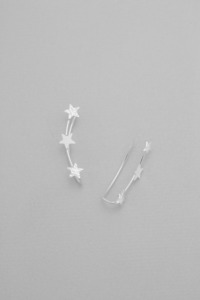 Earrings: Star Line Pin Earrings in Sterling Silver