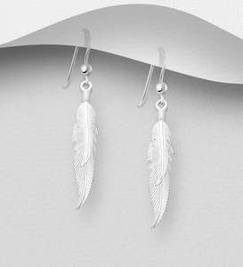 Earrings: Lucky Feather Earrings Sterling Silver