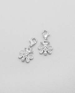 Silver: Butterfly Charm with CZ diamonds in Sterling Silver