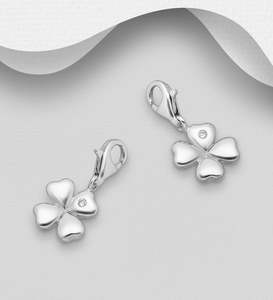 Silver: Lucky Clover Charm in  Sterling Silver