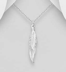 Feathers: Lucky Double Feather Pendant in Sterling Silver
