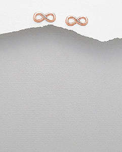 Geometric Shapes: Infinity Stud Earrings in Pink Gold plated Sterling Silver