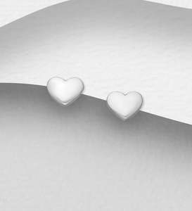 Geometric Shapes: Heart Sterling Silver Earrings
