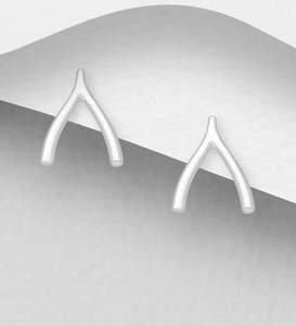 Geometric Shapes: Wishbone Earrings in Sterling Silver