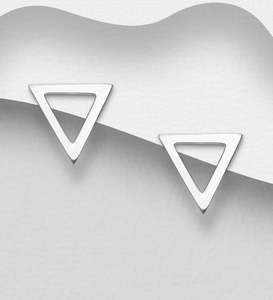 Geometric Shapes: Triangle Stud Earrings in Sterling Silver