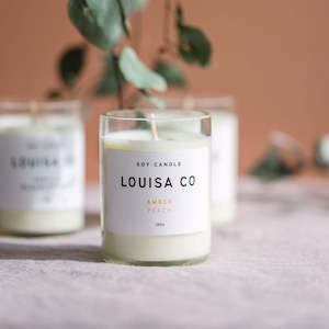 Products: Amber Peach Soy Candles - By Louisa Co