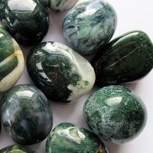 Moss Agate Tumble - Earthsynergy webstore New Zealand