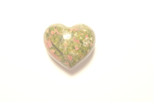 unakite jasper puffy heart