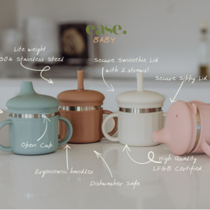 Stainless Steel Silicone Baby: Leakproof Stainless Steel EaseSip 3in1 cup